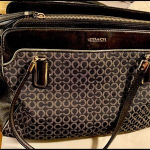 Black and gray Coach bag
